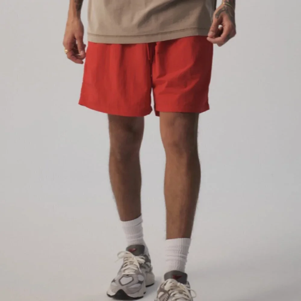 NEW LCKR Woven Nylon Red Shorts SZ XL
